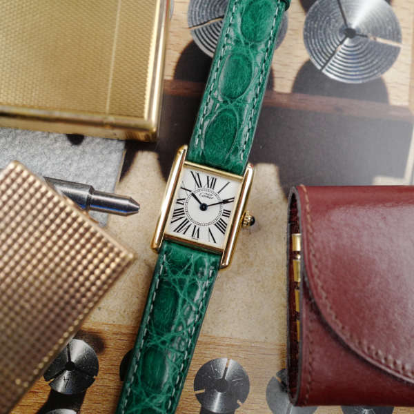 cafe noir les montres vintage horloger marseille cartier tank must vintage petit modele vermeil plaque or cadran rare_2