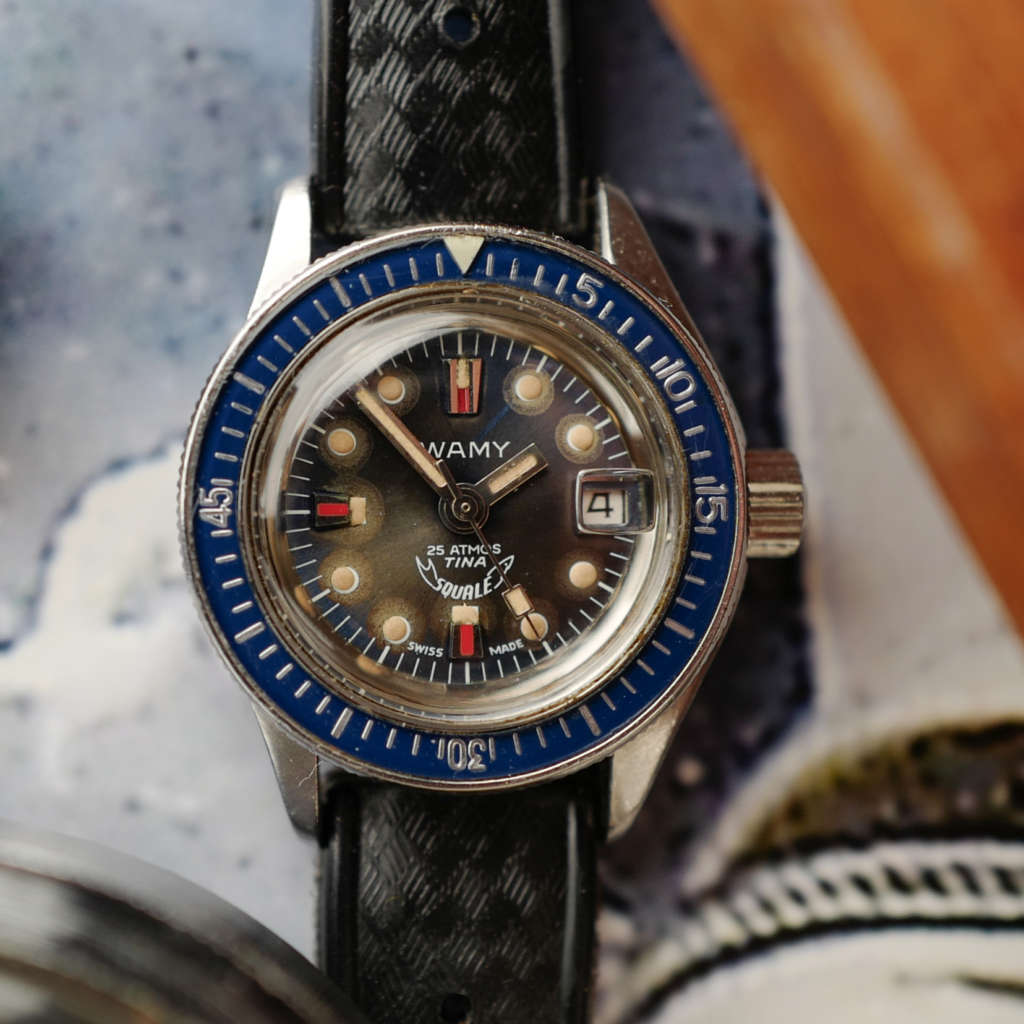 cafe noir les montres vintage horloger marseille mini montre de plongee pour femme bakelite tritium squale tina wamy 26mm vintage montre pour femme_1 cafe noir les montres vintage horloger marseille mini montre de plongee pour femme bakelite tritium squale tina wamy 26mm vintage montre pour femme