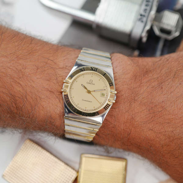 cafe noir les montres vintage horloger marseille omega vintage constellation quartz or acier pour homme grande taille Constellation 396.1070 396.1080