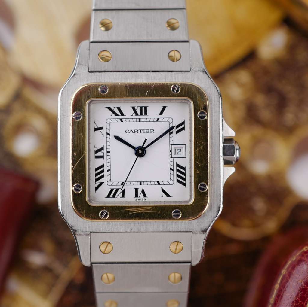 cafe noir les montres vintage horloger marseille cartier santos or et acier grand modele taille homme vintage or et acier_1 cafe noir les montres vintage horloger marseille cartier santos or et acier grand modele taille homme vintage or et acier_1
