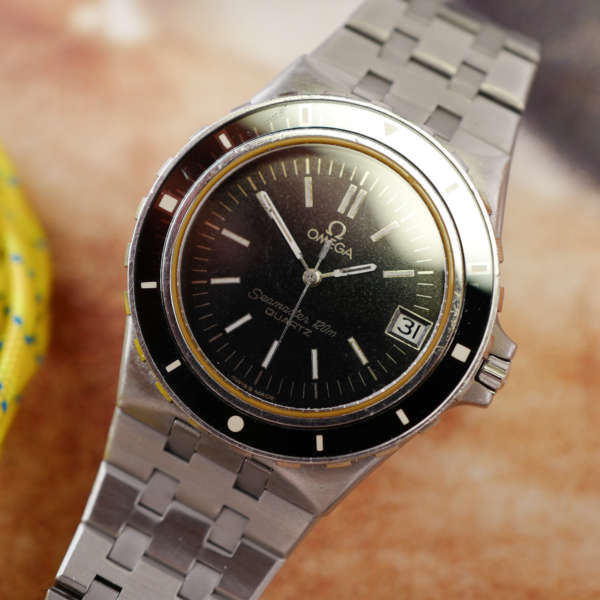 cafe noir les montres vintage horloger marseille omega seamaster 120 396.0900 Jacques Mayol acier 1337 année 1981