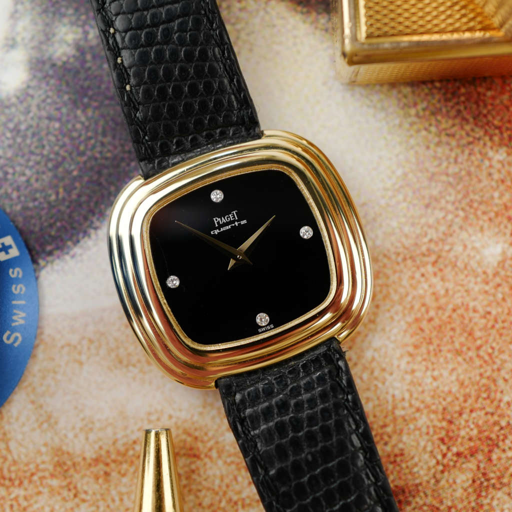 cafe noir les montres vintage horlogerie horloger passion vintage piaget emperador 75101 mouvement 7P3 cadran onyx noir diamant sav papiers piaget