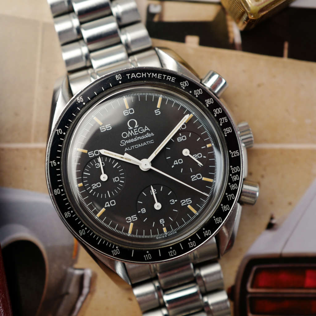 cafe noir les montres horloger marseille omega speedmaster reduced vintage patine tritium rare vintage