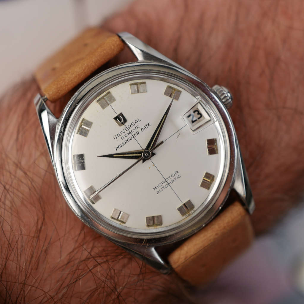 cafe noir les montres horloger marseille universalgeneve polerouter date micro rotor 215 1 vintage genta