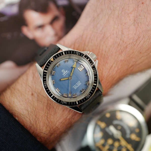 cafe noir les montres horloger marseille yema superman 241117 vintage cadran bleu tropic noir vintage automatique