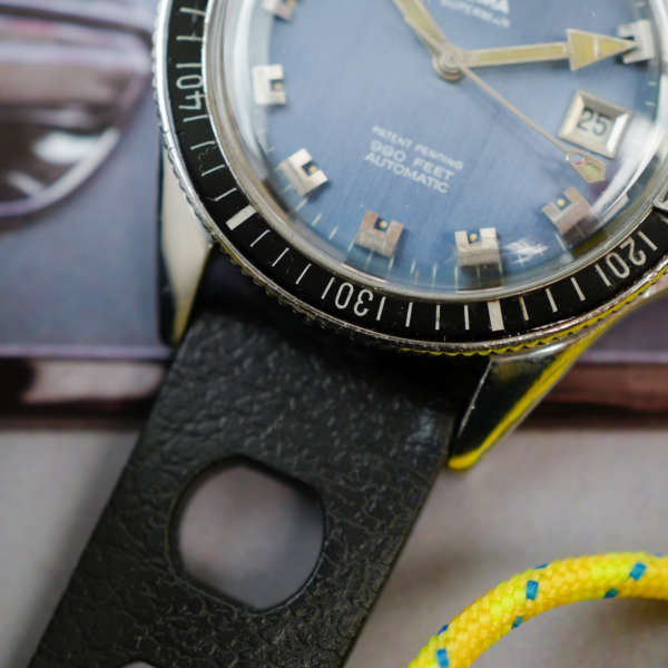 cafe noir les montres horloger marseille yema superman 241117 vintage cadran bleu tropic noir vintage automatique