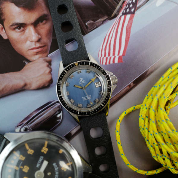 cafe noir les montres horloger marseille yema superman 241117 vintage cadran bleu tropic noir vintage automatique