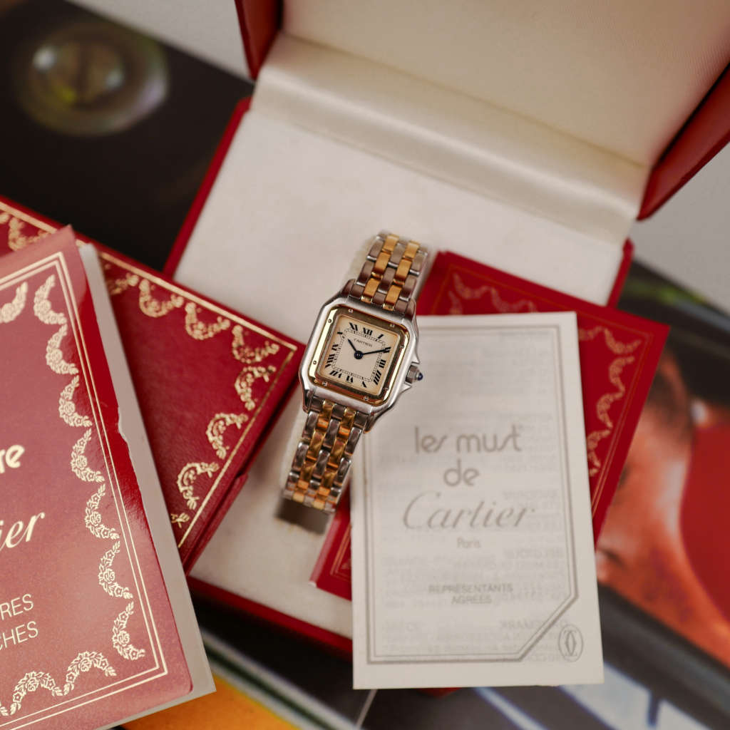 cafe noir les montres vintage cartier panthere petit modele vintage Panthere femme or et acier pour femme boite papiers 1989 full set ancienne_13 cafe noir les montres vintage cartier panthere petit modele vintage Panthere femme or et acier pour femme boite papiers 1989 full set ancienne