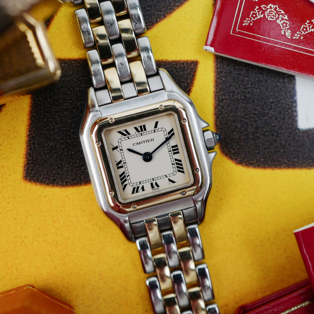 cafe noir les montres vintage cartier panthere petit modele vintage Panthere femme or et acier pour femme boite papiers 1989 full set ancienne_2 cafe noir les montres vintage cartier panthere petit modele vintage Panthere femme or et acier pour femme boite papiers 1989 full set ancienne