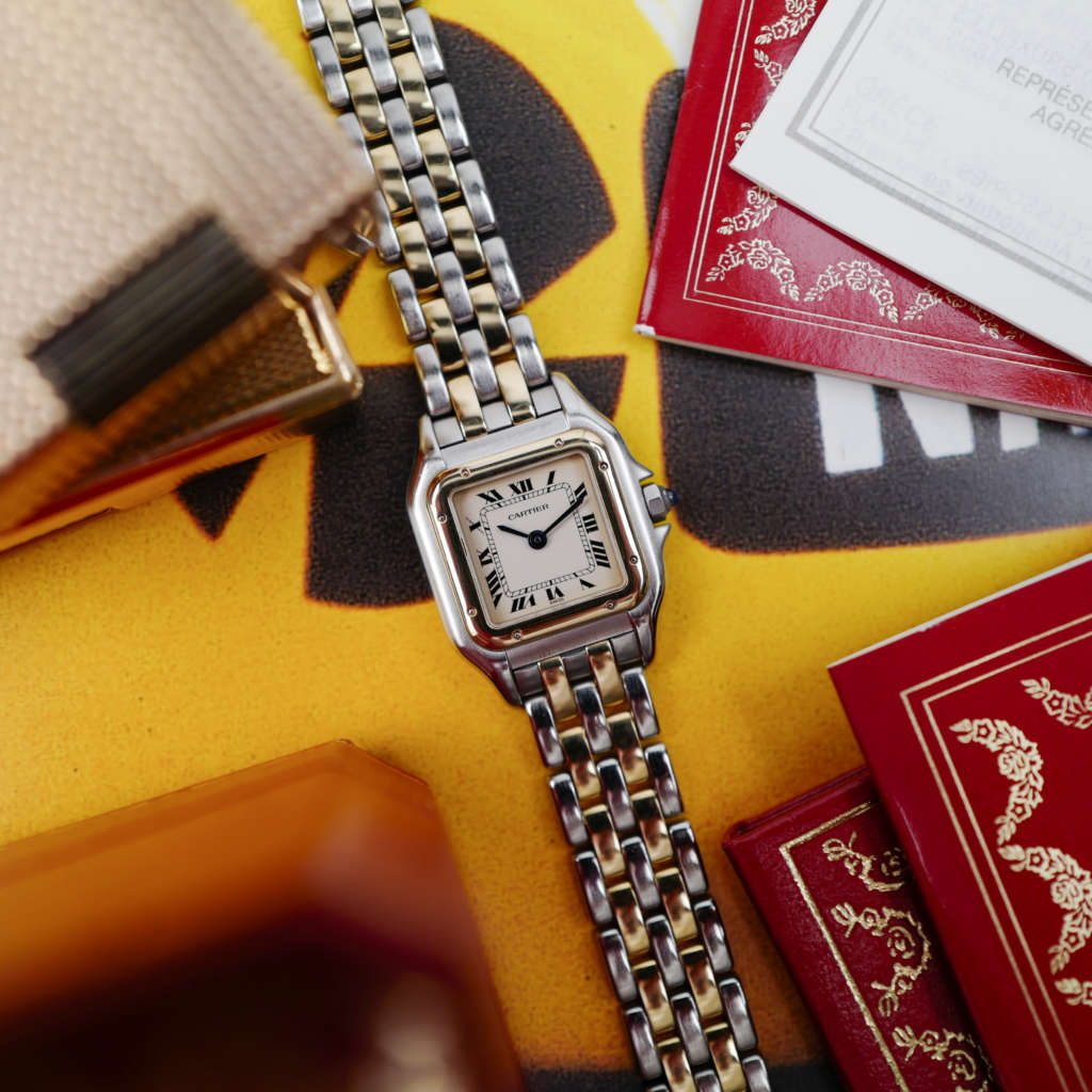 cafe noir les montres vintage cartier panthere petit modele vintage Panthere femme or et acier pour femme boite papiers 1989 full set ancienne_4 cafe noir les montres vintage cartier panthere petit modele vintage Panthere femme or et acier pour femme boite papiers 1989 full set ancienne