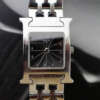 cafe noir les montres vintage hermes pour femme en acier heure H bracelet tout acier cadran noir