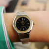 cafe noir les montres vintage omega constellation femme or acier 595 0001 795 0800 cadran noir bicolor 28 mm mini 1977