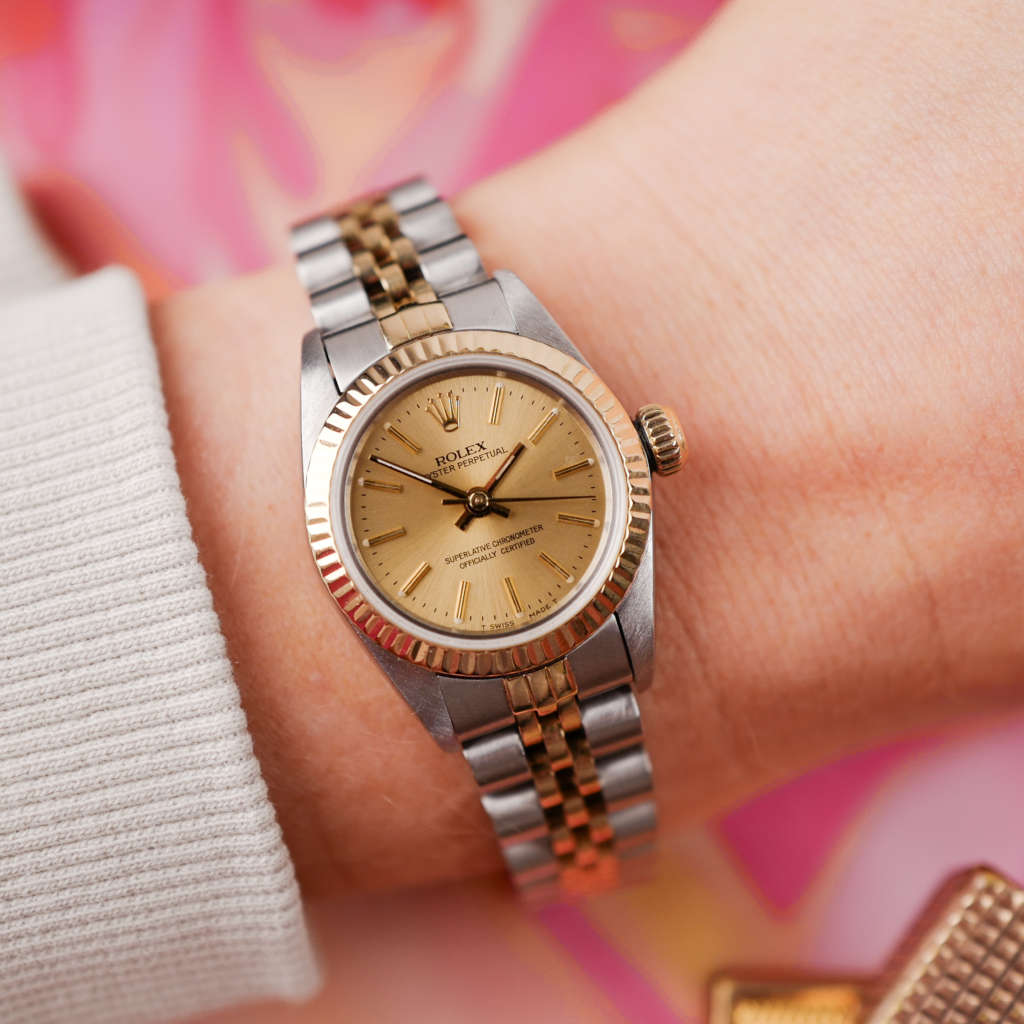 cafe noir les montres vintage rolex lady oyster perpetual ref 69173 or et acier jubiliee luette cannelee femme 1988 full set boite papier_17 cafe noir les montres vintage rolex lady oyster perpetual ref 69173 or et acier jubiliee luette cannelee femme 1988 full set boite papier