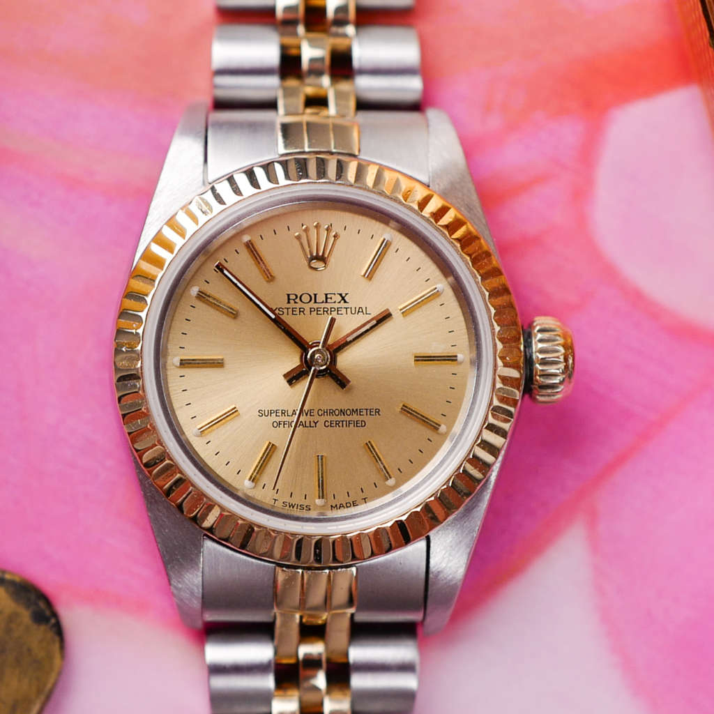 cafe noir les montres vintage rolex lady oyster perpetual ref 69173 or et acier jubiliee luette cannelee femme 1988 full set boite papier_2 cafe noir les montres vintage rolex lady oyster perpetual ref 69173 or et acier jubiliee luette cannelee femme 1988 full set boite papier