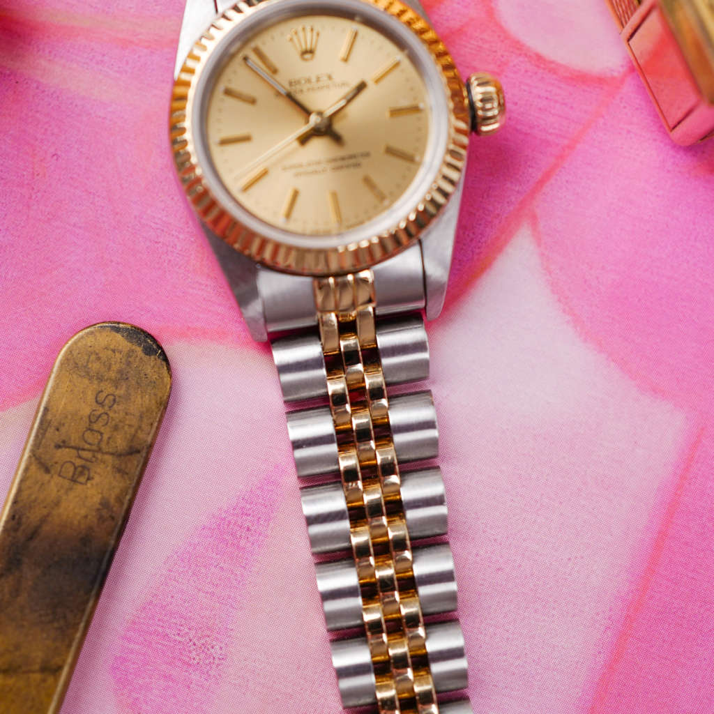 cafe noir les montres vintage rolex lady oyster perpetual ref 69173 or et acier jubiliee luette cannelee femme 1988 full set boite papier_4 cafe noir les montres vintage rolex lady oyster perpetual ref 69173 or et acier jubiliee luette cannelee femme 1988 full set boite papier