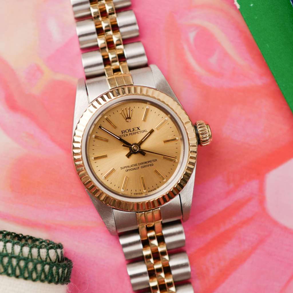 cafe noir les montres vintage rolex lady oyster perpetual ref 69173 or et acier jubiliee luette cannelee femme 1988 full set boite papier_8 cafe noir les montres vintage rolex lady oyster perpetual ref 69173 or et acier jubiliee luette cannelee femme 1988 full set boite papier