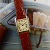 cafe noir montres horloger marseille cartier tank must mécanique pour femme vermeil petit modèle or