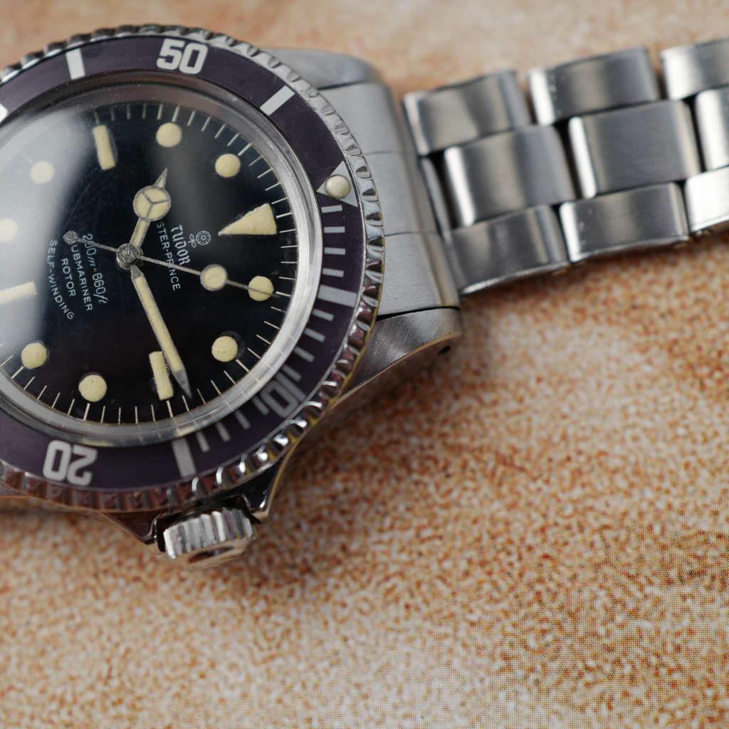 cafe noir montres horloger marseille tudor submariner ref 7928 ghost bezel rivet strap rose vintage 1967 mouvement tudor 390