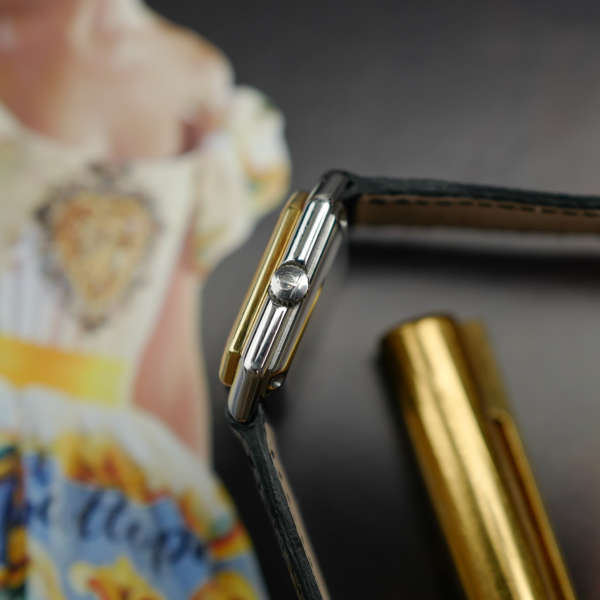 cafe noir les montres vintage baume mercier ceinture bi colore carre pour femme quartz