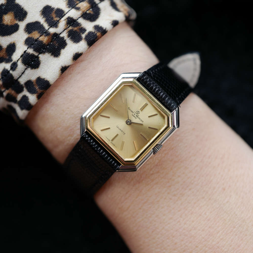 cafe noir les montres vintage baume mercier ceinture bi colore carre pour femme quartz