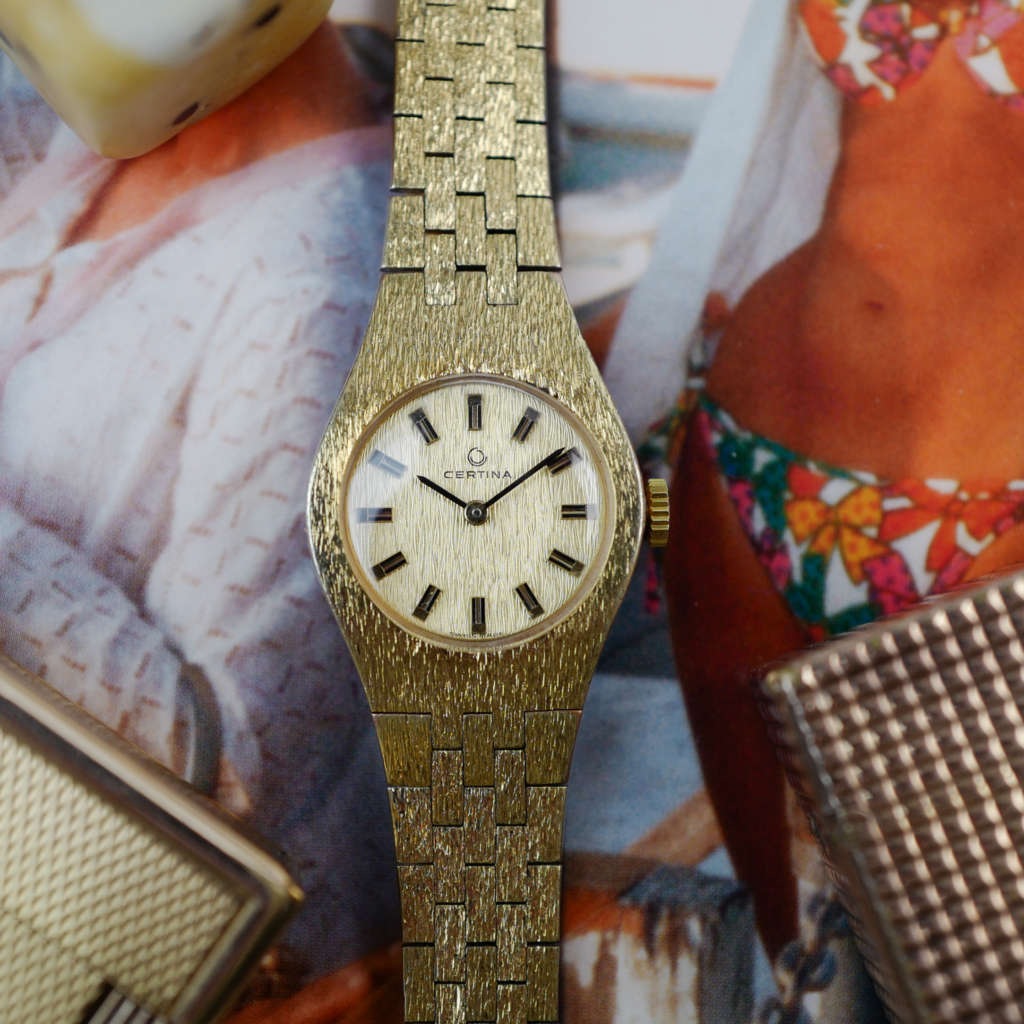 cafe noir les montres vintage marseille horloger certina femme doree annee 1960 chic cocktail mecanique neuve de stock bijou_3
