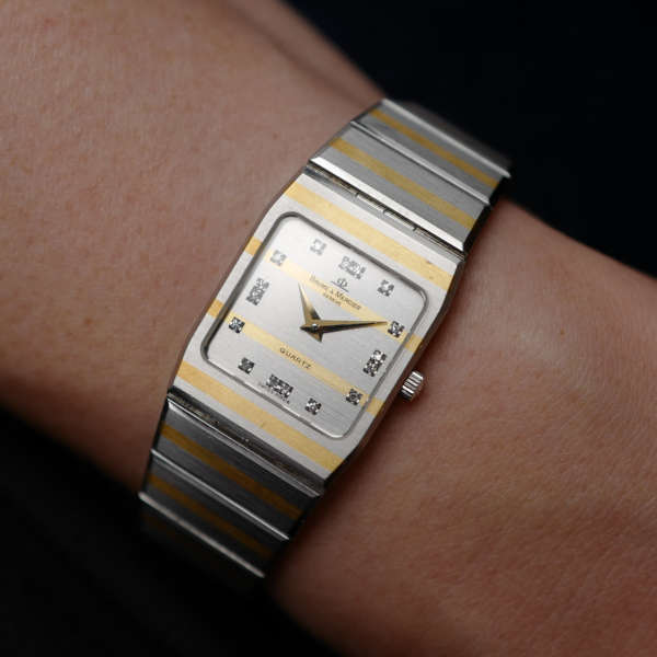 cafe noir montres horloger marseille baume-mercier-Pijama-Zebra-Monte-Carlo-pour-femme-Vintage-1980-petit-modèle