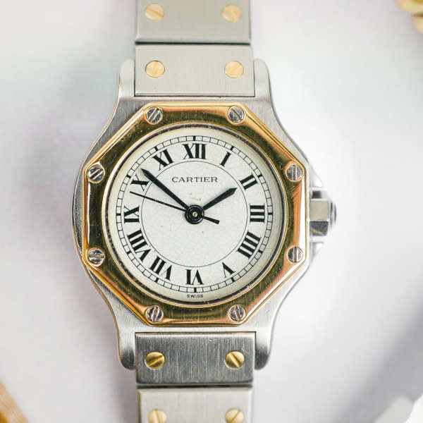 cafe noir montres horloger marseille cartier-santos-femme-octogonale-ref-0906-vintage-1980-bicolore