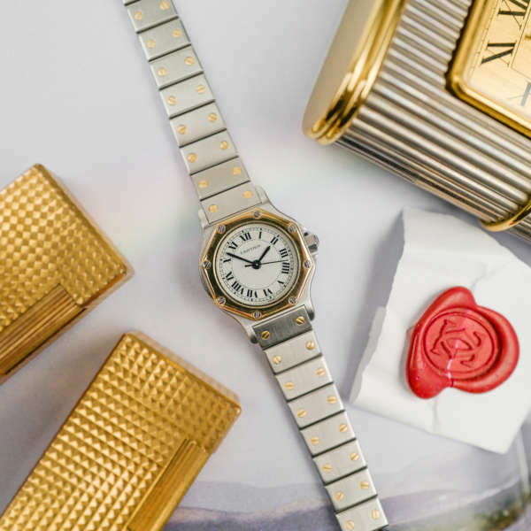 cafe noir montres horloger marseille cartier-santos-femme-octogonale-ref-0906-vintage-1980-bicolore