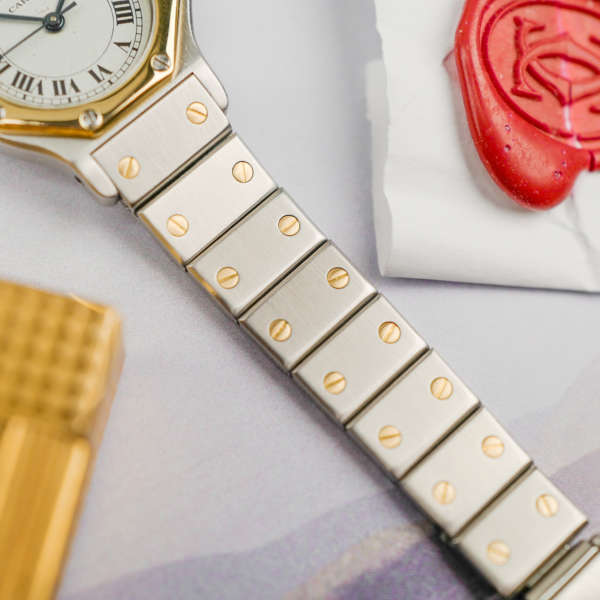 cafe noir montres horloger marseille cartier-santos-femme-octogonale-ref-0906-vintage-1980-bicolore