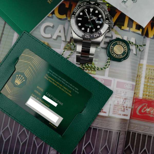 cafe noir montres horloger marseille rolexæ gmt master II 2 bruce wayne ref 126710GRNR full set new 2024