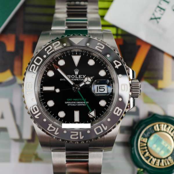 cafe noir montres horloger marseille rolexæ gmt master II 2 bruce wayne ref 126710GRNR full set new 2024