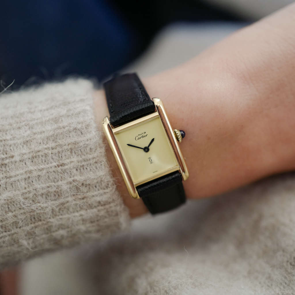 cafe noir les montres cartier tank must vintage petit modèle cadran creme
