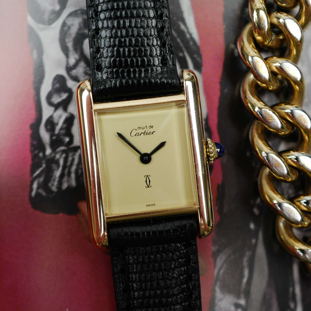 cafe noir les montres cartier tank must vintage petit modèle cadran creme