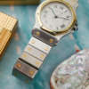 cafe noir montres horloger marseille boite papiers service full set Cartier Santos octogonale GM or et acier réf 2966 vintage 1990