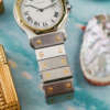 cafe noir montres horloger marseille boite papiers service full set Cartier Santos octogonale GM or et acier réf 2966 vintage 1990