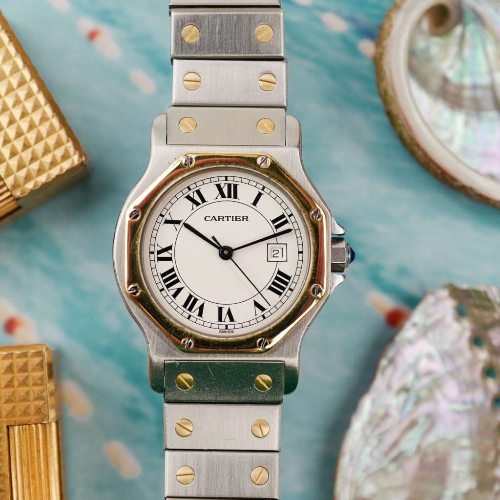 cafe noir montres horloger marseille boite papiers service full set cartier santos octogonale gm or et acier ref 2966 vintage 1990_9 cafe noir montres horloger marseille boite papiers service full set Cartier Santos octogonale GM or et acier réf 2966 vintage 1990