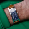 cafe noir montres horloger marseille montre Sally vintage tank cintrée atypique rectangle cadran bleu mécanique manuelle