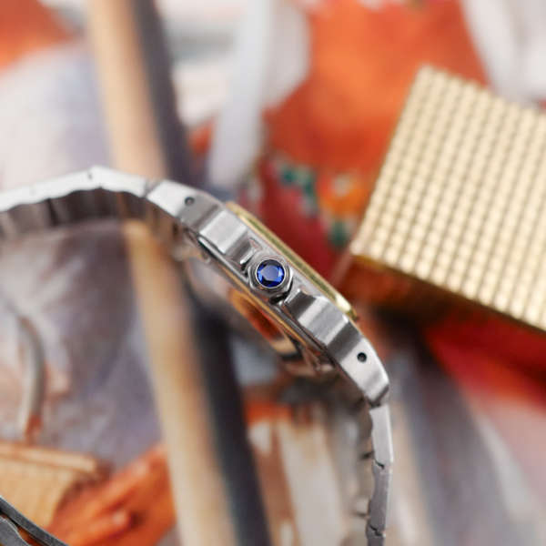cafe noir les montres horloger marseille cartier santos pour femme or et acier bicolor ref 0902 vintage petit modèle