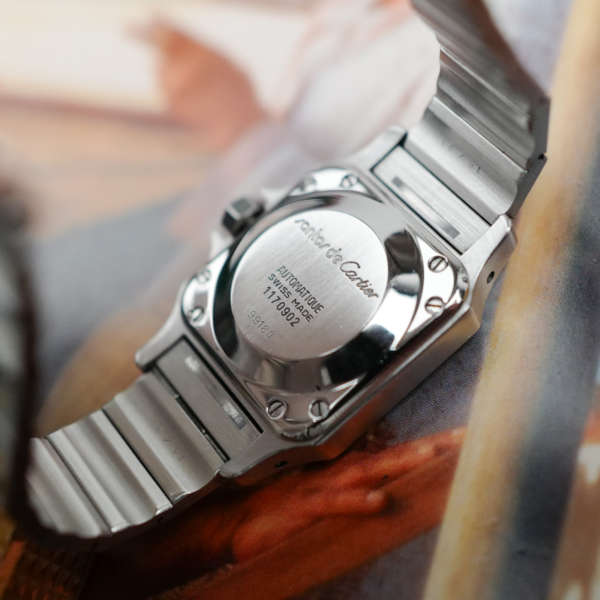 cafe noir les montres horloger marseille cartier santos pour femme or et acier bicolor ref 0902 vintage petit modèle