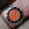 cafe noir les montres vintage horlogerie marseille aix cafe noir montres vintage marseille eterna sonic kontiki mouvement tunning fork ETERNA 1550 full set stickers orange dial gay freres strap