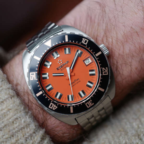 cafe noir les montres vintage horlogerie marseille aix cafe noir montres vintage marseille eterna sonic kontiki mouvement tunning fork ETERNA 1550 full set stickers orange dial gay freres strap