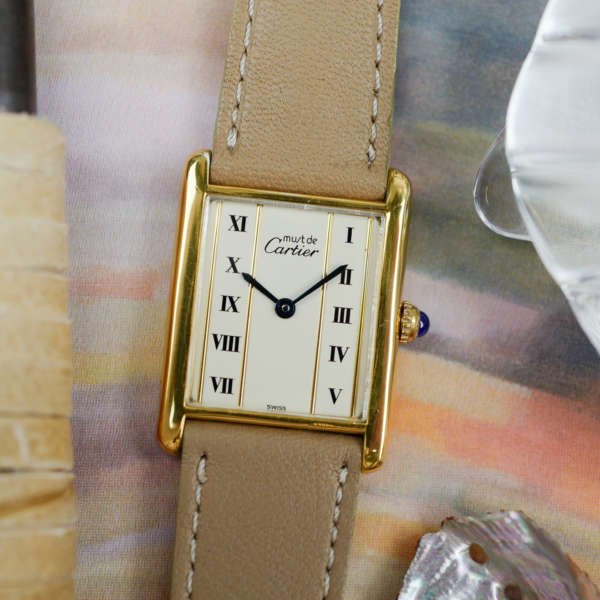 cafe noir les montres horloger marseille cartier-tank-must-grand-modele-dore-vintage-1990-or