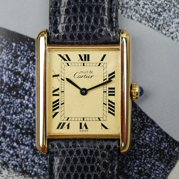 cafe noir les montres horloger marseille cartier-tank-must-grand-modele-dore-vintage-1990-or