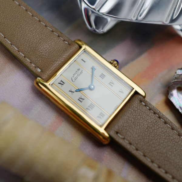 cafe noir les montres horloger marseille cartier-tank-must-grand-modele-dore-vintage-1990-or