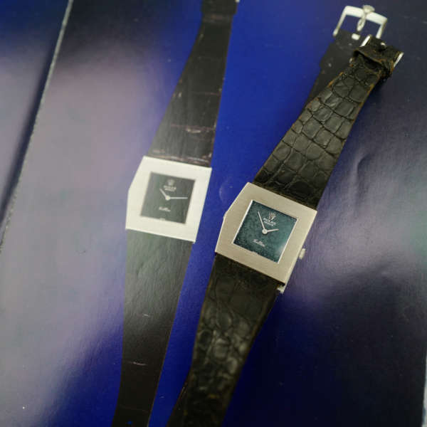 cafe noir les montres horloger marseille rare rolex king midas 4017 vintage or blanc white gold cadran bleu papier papers d'origine france 1976