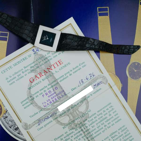 cafe noir les montres horloger marseille rare rolex king midas 4017 vintage or blanc white gold cadran bleu papier papers d'origine france 1976