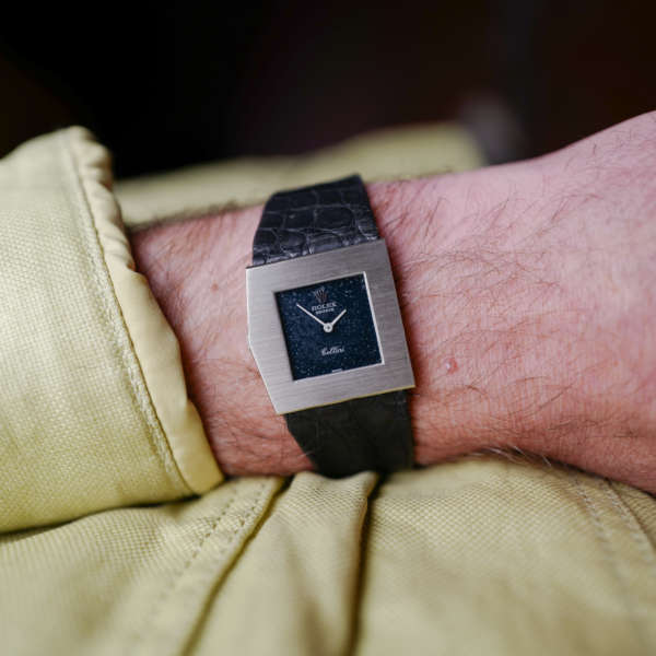 cafe noir les montres horloger marseille rare rolex king midas 4017 vintage or blanc white gold cadran bleu papier papers d'origine france 1976
