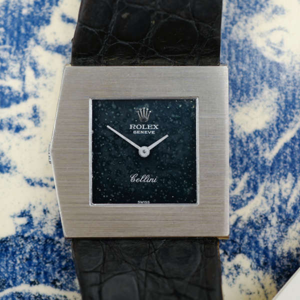 cafe noir les montres horloger marseille rare rolex king midas 4017 vintage or blanc white gold cadran bleu papier papers d'origine france 1976