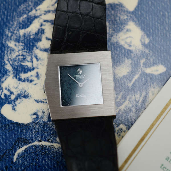 cafe noir les montres horloger marseille rare rolex king midas 4017 vintage or blanc white gold cadran bleu papier papers d'origine france 1976
