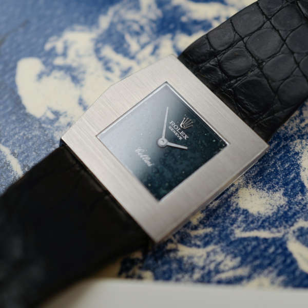 cafe noir les montres horloger marseille rare rolex king midas 4017 vintage or blanc white gold cadran bleu papier papers d'origine france 1976